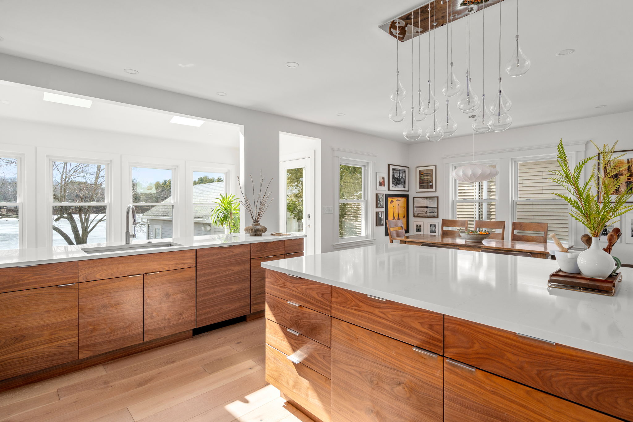 Kitchen remodel with island seating and premium countertops